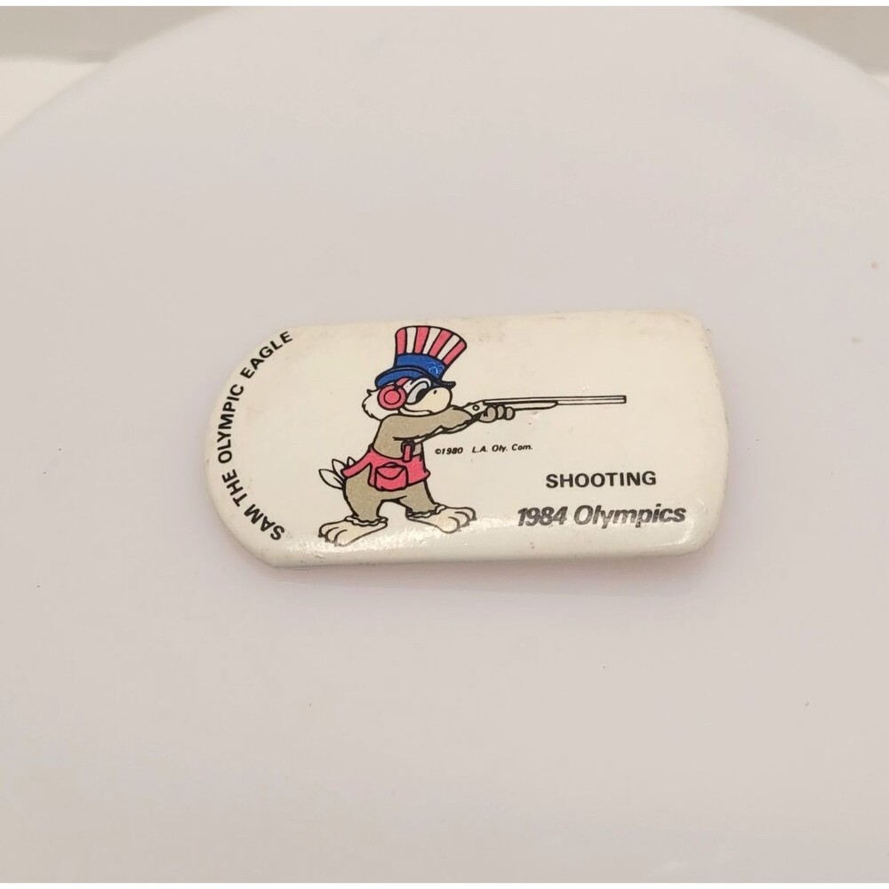 Vintage 1984 Los Angeles Olympics Sam Eagle Shooting Pin